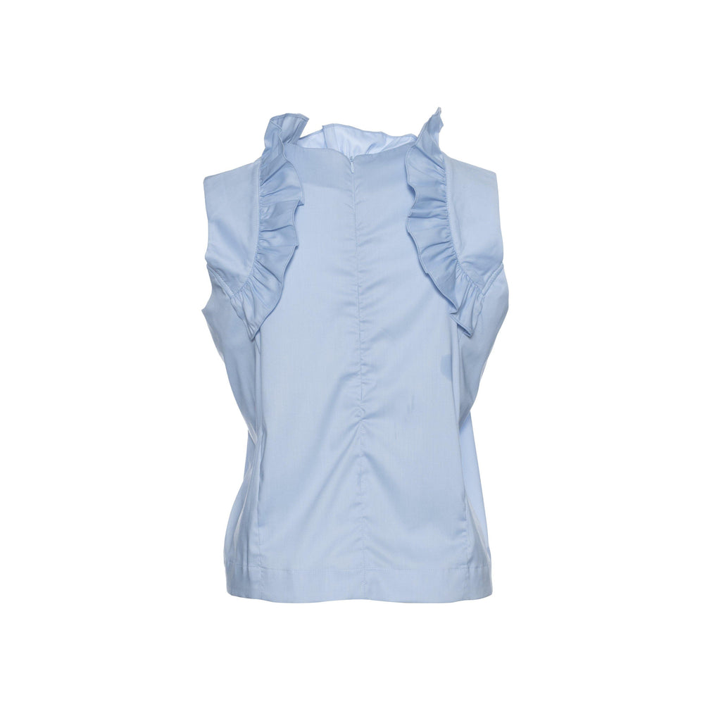 Lucia Ruffle Top in brrr° Oxford - Marceille