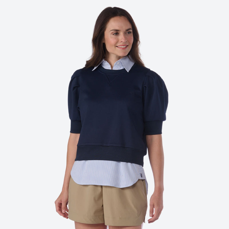 Lausanne pleated short sleeve sweatshirt